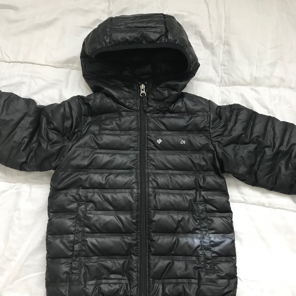 Columbia Boys Hooded Down Jacket, XXS (4-5), Black